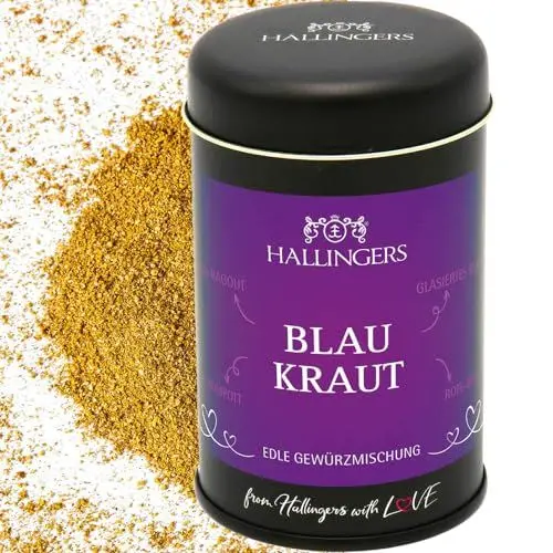 Produktbild: Hallingers Blaukraut - Gewürz-Mischung für Möhren-Ragout, Rotkohl-Kompott & Rote-Beete-Relish (Dose) - Muttertagsgeschenk & Geschenkideen zum Vatertag | Neues Zuhause Ruhestand Freundschaft Genesung