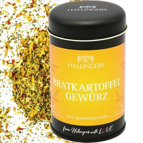 Produktbild: Hallingers Bratkartoffel Gewürz - Gewürz-Mischung für Kartoffeln, Spare Ribs & Steaks (Dose) - Muttertagsgeschenk & Geschenkideen zum Vatertag | Neues Zuhause Ruhestand Genesung