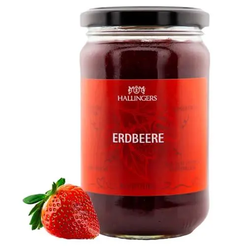 Produktbild: Hallingers Erdbeere - Handgerührte Konfitüre aus dem Kupferkessel (Glas) - Muttertagsgeschenk & Geschenkideen zum Vatertag | Genesung Ruhestand Freundschaft