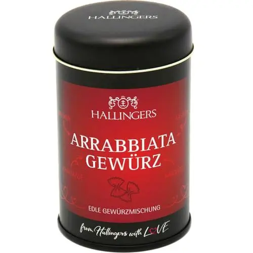 Produktbild: Hallingers Feuriges Arrabiata-Gewürz - Gewürz-Mischung für Pasta, Schafskäse & Soßen (Dose) - Ostergeschenke Kinder zu Ostern & als Osterdeko | Neues Zuhause Ruhestand Genesung