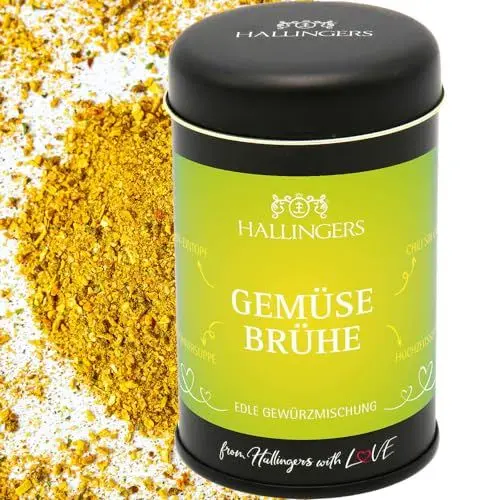 Produktbild: Hallingers Gemüsebrühe - Gewürz-Mischung für Suppe, Eintopf & Sauce (Dose) - Muttertagsgeschenk & Geschenkideen zum Vatertag | Neues Zuhause Ruhestand Genesung