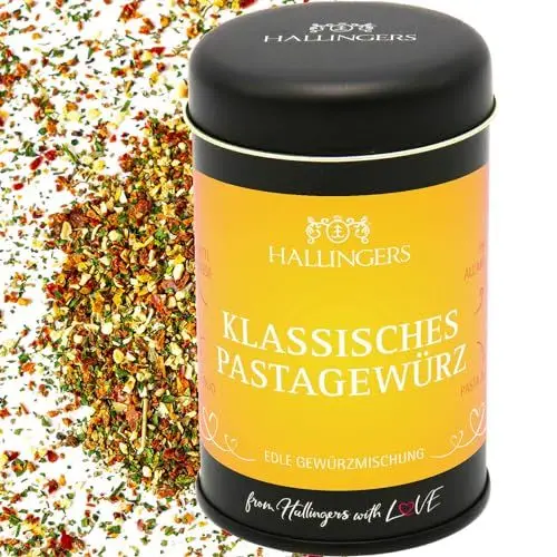 Produktbild: Hallingers Klassisches Pasta-Gewürz - Gewürz-Mischung für Pasta, Brotaufstriche & Soßen (Dose) - Muttertagsgeschenk & Geschenkideen zum Vatertag | Neues Zuhause Ruhestand Genesung
