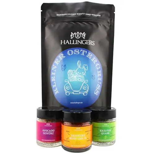 Produktbild: Hallingers Kleiner Ostergruß - blue - Ostern Wundertüte als Osterkörbchen, Oster Gewürze Avocado Ei & Kräuterquark (Set) - Muttertagsgeschenk & Geschenkideen zum Vatertag | Glückwunsch Freundschaft Ge