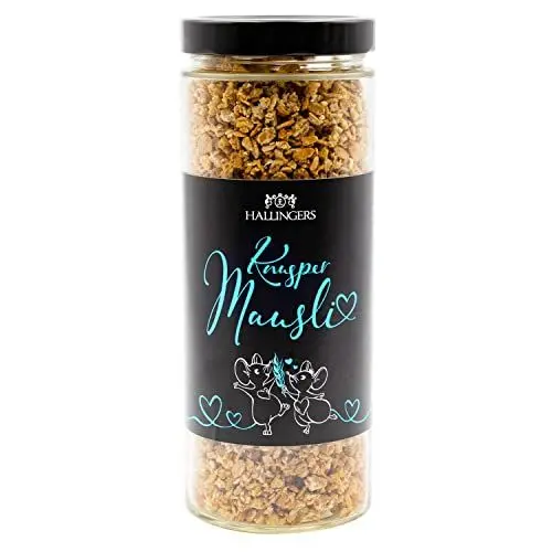 Produktbild: Hallingers Knackiges Knusper Müsli - Feinstes Gourmet-Müsli frisch aus der Mühle (Glas) - Muttertagsgeschenk & Geschenkideen zum Vatertag | Neues Zuhause Ruhestand Freundschaft Genesung