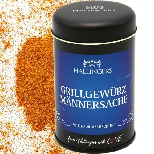 Produktbild: Hallingers Männersache - Gewürz-Mischung für Marinaden, Spare Ribs & Grill (Dose) - Muttertagsgeschenk & Geschenkideen zum Vatertag | Neues Zuhause Ruhestand Genesung