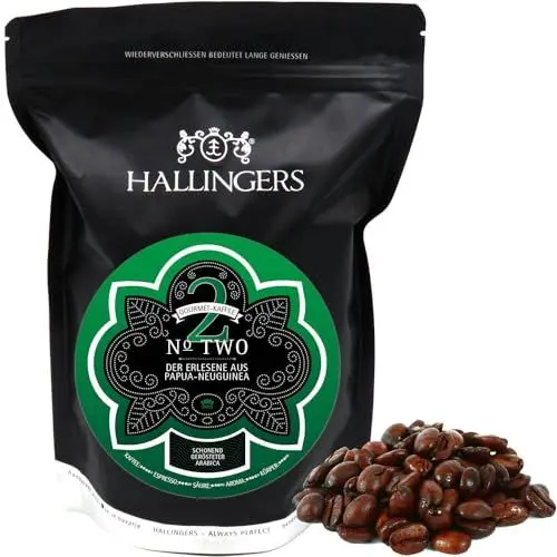 Produktbild: Hallingers No. Two - Gourmet-Kaffee aus Papua-Neuguinea, schonend langzeit-geröstet (Bag) - Muttertagsgeschenk & Geschenkideen zum Vatertag | Geburtstag Glückwunsch Neues Zuhause Jahrestag Genesung
