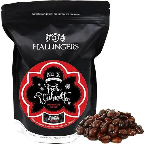 Produktbild: Hallingers No. X Frohe Weihnachten - Gourmet-Kaffee, schonend langzeit-geröstet (Bag) - Muttertagsgeschenk & Geschenkideen zum Vatertag | Neues Zuhause Jahrestag Genesung