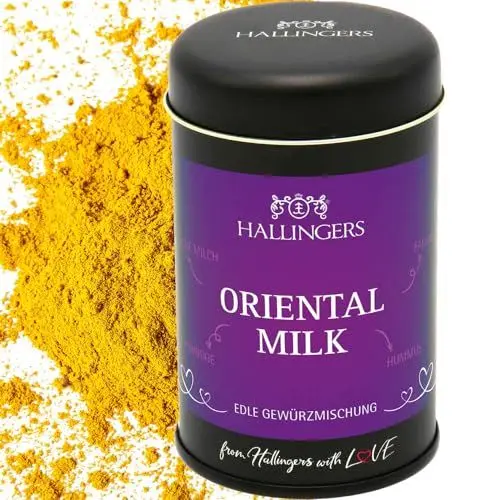 Produktbild: Hallingers Goldene Milch - Gewürz-Mischung für Milch, Müsli, Falafel, Porridge & Smoothie (Dose) - Muttertagsgeschenk & Geschenkideen zum Vatertag | Neues Zuhause Ruhestand Genesung