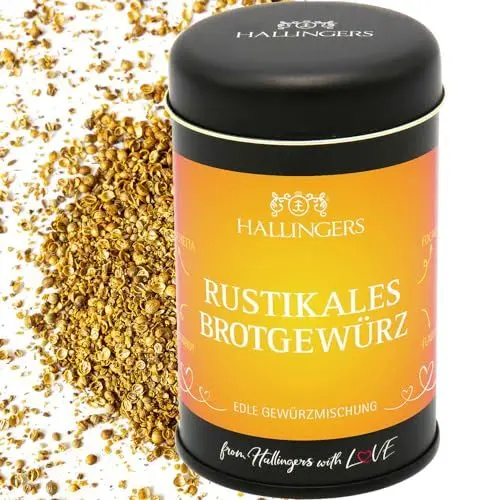 Produktbild: Hallingers Rustikales Brotgewürz - Gewürz-Mischung für in oder auf das Brot (Dose) - Muttertagsgeschenk & Geschenkideen zum Vatertag | Neues Zuhause Ruhestand Genesung