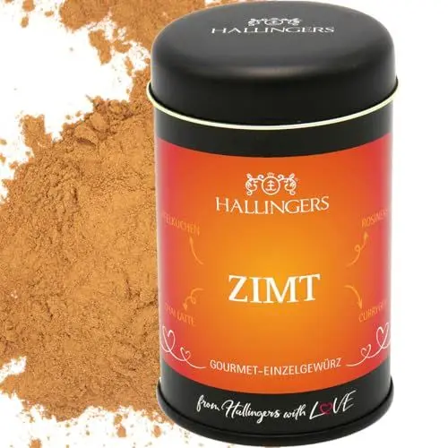 Produktbild: Hallingers Zimt - Basis-Gewürz für Apfelkuchen, Chai Latte, Rosinenbrot & Curry (Dose) - Muttertagsgeschenk & Geschenkideen zum Vatertag | Neues Zuhause Ruhestand Freundschaft Genesung