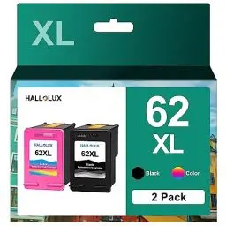 Produktbild: HALLOLUX 2er-Pack 62XL 62 XL Multipack Druckerpatronen Kompatibel für HP 62 Druckerpatronen für Envy 5540 5544 5545 5548 5640 5646 7640 OfficeJet 200 5740 5742 5744 Drucker (Schwarze Farbe)