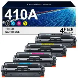 Produktbild: HALLOLUX 410A CF410A Toner Kompatibel für HP 410X 410A CF410A CF410X Multipack Tonerkartusche Laserjet Pro MFP M477fdw M377dw M477fdn M477fnw M452dn M452nw M452dw (Schwarz, Cyan, Magenta, Gelb)