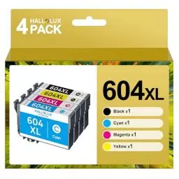 Produktbild: HALLOLUX 604 Patronen Kompatibel für Epson 604XL 604 XL Multipack für Epson XP 2205 für Epson XP 3200 XP 4200 XP 3205 XP 4205 Workforce WF 2930 WF 2935 WF 2910 (Schwarz Cyan Gelb Magenta, 4er-Pack)