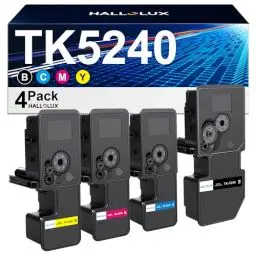 Produktbild: HALLOLUX TK-5240K TK5240 Kompatibel für Kyocera TK-5240K TK5240 TK5240K TK-5240 Ecosys M5526cdw M5526cdn P5026cdw P5026cdn TK-5240C TK-5240Y TK-5240M (Schwarz Cyan Gelb Magenta, 4er-Pack,TK-5240K )