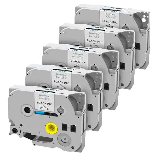 Produktbild: HALLOLUX TZE231 TZe-231 Schriftband Schwarz auf Weiß Kompatibel für Brother TZE 231 TZ231 TZ-231 P-Touch Bänder 12mm 0.47 für PT-H100R PT-H105 PT-H100LB PT-H110 H107B PT-D400 PT-D210