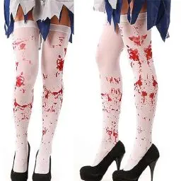 Produktbild: Halloween Blutsocken 2 Pairs Women Stockings High Socks for Halloween Cosplay Costume Blut Damen Strümpfe Halloween-Blutsocken Socken Over-Kniesocken für Partybevorzugung Maskerade Festival Dressup