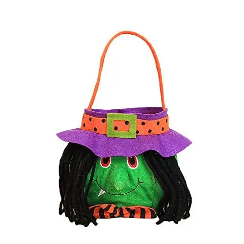 Produktbild: Halloween Candy Bag Groß, Halloween Hexe Candy Bucket, Tote Faltbare Canvas Halloween Hexe Candy Bag, Stoff Trick or Treat Bag, Frauen Geschenk Deals, Sale