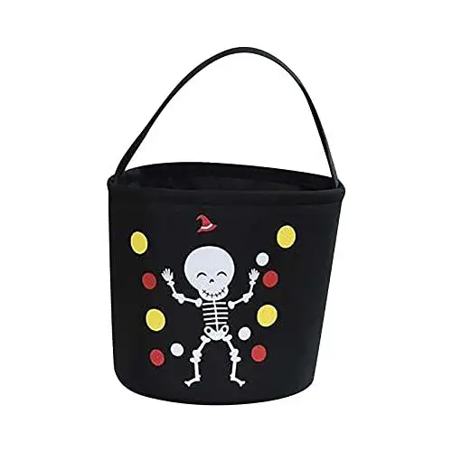 Produktbild: Halloween Candy Bag Groß, Tragetasche aus Canvas mit Halloween Skelett Candy Bag, Halloween Candy Bucket, Stoff Trick or Treat Bags, Halloween Dekoration Outdoor Offer, Angebote Damen