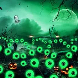 Produktbild: Halloween Deko Licht Outdoor, Batteriebetrieb Augapfel Halloween LED Lichter, Halloween Dekoration für Außen Innen, Gartenlichter Halloween Deko Garten für Rasen Terrasse Party Balkon (2 Stück)
