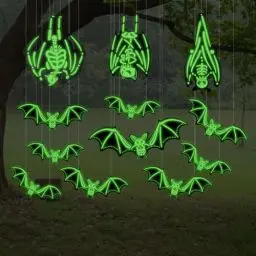 Produktbild: Halloween Deko Outdoor, 12 Stück Gruselige Schwarz Fledermaus Deko, Wandaufkleber Halloween Deko Set Innen, Garten Dekorations, Party Deko Sticker