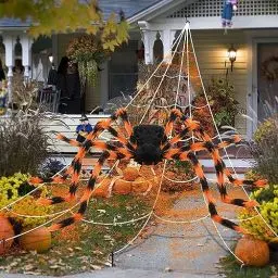 Produktbild: Outdoor Halloween Spinnennetz Deko Garten:Riesen Spinnenweben Dekoration Set Gruselig Spinnweben Outdoor Party Deko Netz Zubehör Aussen Spinnenweben XXL Gartendeko Accessories Groß Riesenspinne