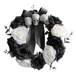 Produktbild: Halloween Deko Türkranz Haustür Halloween Gruselige Türkranz Künstliche Ahornblatt Kranz Haustür Willkommensschmuck Deko Innen Outdoor für Haustür,Wanddekoration (Multicolor, One Size)