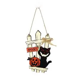 Produktbild: Halloween Deko Türkranz zum Aufhängen Blumenring Deko Anhänger mit Geist Stoffbeine Haustür Haustür Willkommensschmuck Deko für Haustür, Wanddekoration, Party (D, One Size)