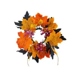 Produktbild: Halloween Deko Türkranz zum Aufhängen Vintage Halloween Dekor Girlande mit Totenkopf Deko Kunstkranz Haustür Willkommensschmuck Deko Hängeschild Hängende Party Dekor (A, One Size)