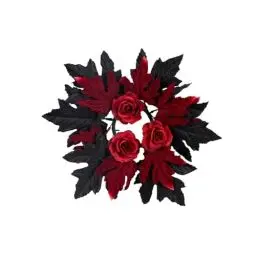 Produktbild: Halloween Deko Türkranz zum Aufhängen Vintage Halloween Dekor Girlande mit Totenkopf Deko Kunstkranz Haustür Willkommensschmuck Deko Hängeschild Hängende Party Dekor (Black, One Size)