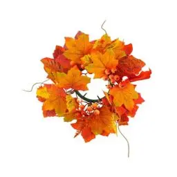 Produktbild: Halloween Deko Türkranz zum Aufhängen Vintage Halloween Dekor Girlande mit Totenkopf Deko Kunstkranz Haustür Willkommensschmuck Deko Hängeschild Hängende Party Dekor (Yellow, One Size)