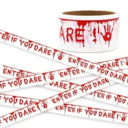 Produktbild: Halloween Dekoration Warnband, 4,8cm x 25m Halloween Absperrband Halloween Dekoration Warnband Gefahren Warnband “KEEP OUT DO NOT CROSS”, für Spukhaus Gefahrenbereiche Halloween Outdoor Garten Deko