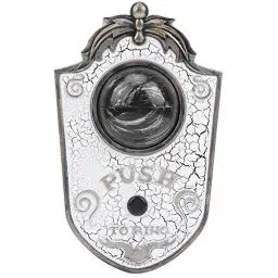 Produktbild: Halloween Einäugige Türklingel Tür Hängende Dekoration mit Sound Edelstahl Augapfel (7,1 x 4,3 Zoll)(Weiß)