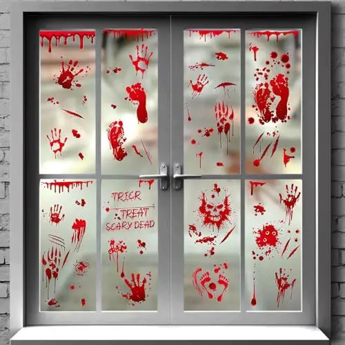 Produktbild: Halloween Fensterbilder, Halloween Deko Fenster, Halloween Fenster Aufkleber, Halloween Dekoration Fenster Aufkleber für DIY Halloween Dekor Party Hause Fenster Dekoration (Halloween-A)