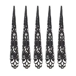 Produktbild: Halloween- Fingernagelklauenring: 5 Stück Alte Königin Fingernagelklaue Metallfingerknöchelklaue Frauen Cosplay Kostüm für Halloween