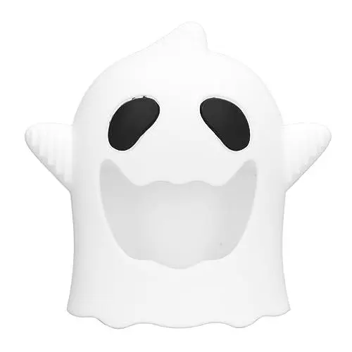 Produktbild: Halloween Geist Fäustling Beißring Niedlicher Silikon Geist Beißring Fäustling Hand Schnullerhandschuh Baby Beißhandschuh Beißringe für Babys (Weiß)