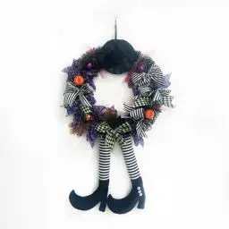Produktbild: Halloween Hexen Türkranz für den Außenbereich, Halloween Hexenbeinkranz für die Haustür, Bauernhaus, rustikaler künstlicher Halloween Kranz, Halloween Angebote Warehouse, Warehouse Deals Angebote
