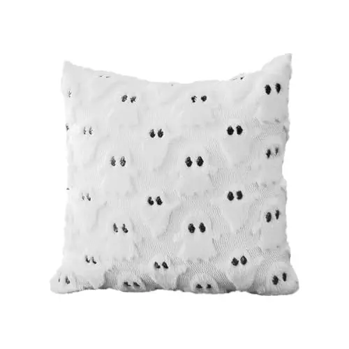 Produktbild: Halloween Kissenbezug Geist Kissenbezüge 45x45 Halloween Deko Innen Halloween Bettwäsche Zimmer Deko Aesthetic Geister Deko Geist Kissenhülle Modern Room Decoration Aesthetic (Weiß Geist)