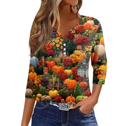 Produktbild: Halloween Kleidung mit Blutigem Aufdruck, Party Outfit Damen Halloween Kostüm Gruselig Aesthetic Clothes Top Model Rucksack Vampir Erwachsene Sommer Oberteile Leoparden Oberteil Multi S