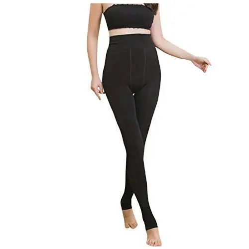 Produktbild: Damen Stoffhose Schwarz Business Pliseehose Hosen Frauen warm Winter eng Dicke samt Wollhose Leggings Leinenhose Damen Elegant Leinen Anzug Damen Hosen (Black, One Size)