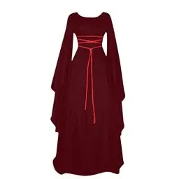 Produktbild: Halloween Kostüm Kiss Merry Kill Mittelalter Kleid Damen Damen Kleidung Goth Dress Vampir Kleid Gothic Mantel Damen Halloween Kostüm Damen Vampir Renaissance Kleid Korsett