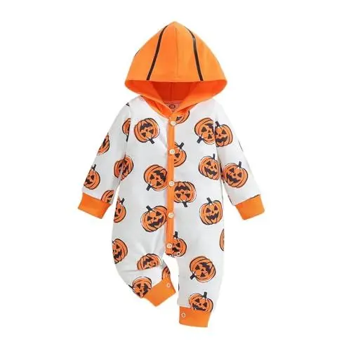 Produktbild: Halloween Kostüm Kürbises Kinder Halloween Pumpkin Jumpsuit Kinder Cosplay Onesie Unisex Halloween-Kostüm Party Kinderkostüme Locker Overall Winter Warm Kleidungsset Halloween Karneval Kostüm