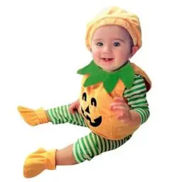 Produktbild: Halloween Kostüm Kürbises Kinder Halloween Pumpkin Kinderkostüme Unisex Locker Onesie Mädchen Jungen Halloween-Kostüm Party Spielanzug Bequeme Overall Baby Klamotten Halloween Karneval Kostüm
