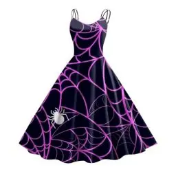 Produktbild: Halloween Kostüme Für Frauen Gothic A Line Spaghetti Strap Ärmelloses Sexy Kleid Diese Seite Durchsuchen Mittelalter Kleid Swing Kleid Damen Hexen kostüm Damen Fledermaus Kostüm Damen