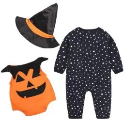 Produktbild: Halloween Kürbises Kostüm Kinder Halloween Pumpkin Kinderkostüme Mädchen Jungen Bequeme Strampler Unisex Halloween-Kostüm Locker Jumpsuit Party Overall Cosplay Sets Halloween Karneval Kostüm