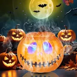 Produktbild: Halloween Mist Maker Fogger mit Kürbis,Voneta12 LED Kürbis Licht Fogger Wasser Brunnen Teich Nebel Maschine Zerstäuber Reiniger Luftbefeuchter