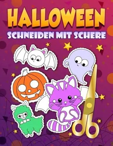 Produktbild: Halloween: Schneiden mit Schere: Ein niedliches Aktivitätenheft für Kinder, die ausschneiden, kleben und anmalen möchten