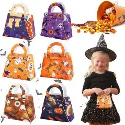 Produktbild: Halloween Süßigkeiten Tasche Plüsch, FainFun 6 Stück Halloween Beutel Filz, Halloween Kürbis Candy Bag, Halloween Kostüm Kinder, Süßes Oder Saures Filz Taschen, für Geschenke Kinder und Halloween
