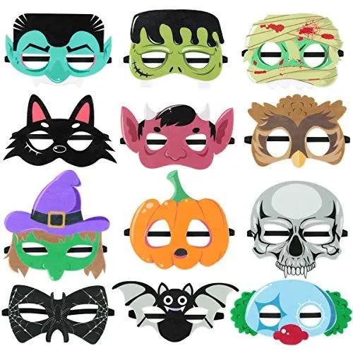 Produktbild: Halloween Superheld Schaummaske für Kinder Halloween Party Favors 12 Stück, Cartoon Kürbis Spinne Skelett Bat Masken Party Halloween Birthday Party Favors