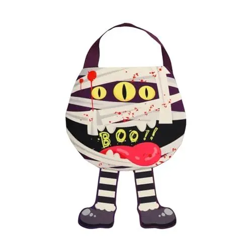 Produktbild: Halloween Tasche Für Süßigkeiten,Halloween Accessoires Halloween Geschenktüte Tasche Halloween Non Woven Tüten Deko Kinderparty Große Süßigkeiten Eimer Trick or Treat Halloween Party Zubehör