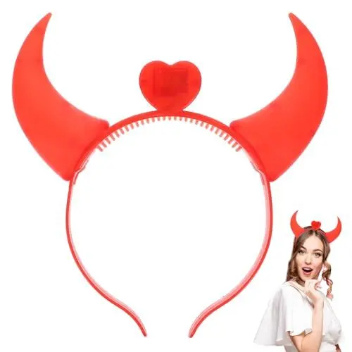 Produktbild: Halloween Teufelshörner Haarreif, Led Haarreif Teufelshörner Leuchtend Devil Horns Haarreifen Männer Für Kostüm Party Fasching Karneval